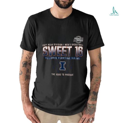 Illinois Fighting Illini Sweet 16 DI Men’s Basketball 2024 The Road To Phoenix Shirt