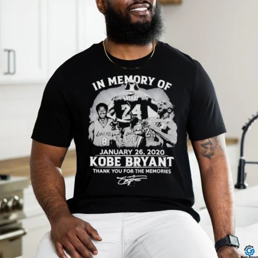 In Memory Of January 26 2020 Kobe Bryant Signature Thank You For The Memories T Shirt