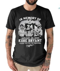 In Memory Of January 26 2020 Kobe Bryant Signature Thank You For The Memories T Shirt