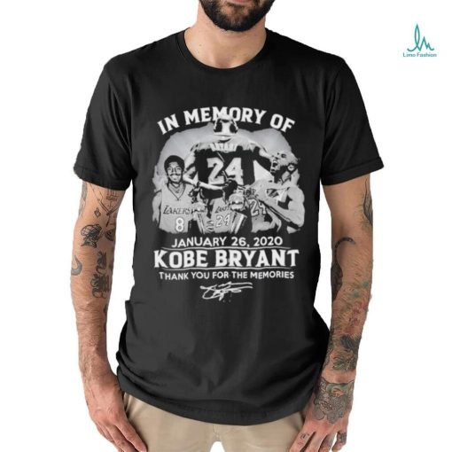 In Memory Of January 26 2020 Kobe Bryant Signature Thank You For The Memories T Shirt