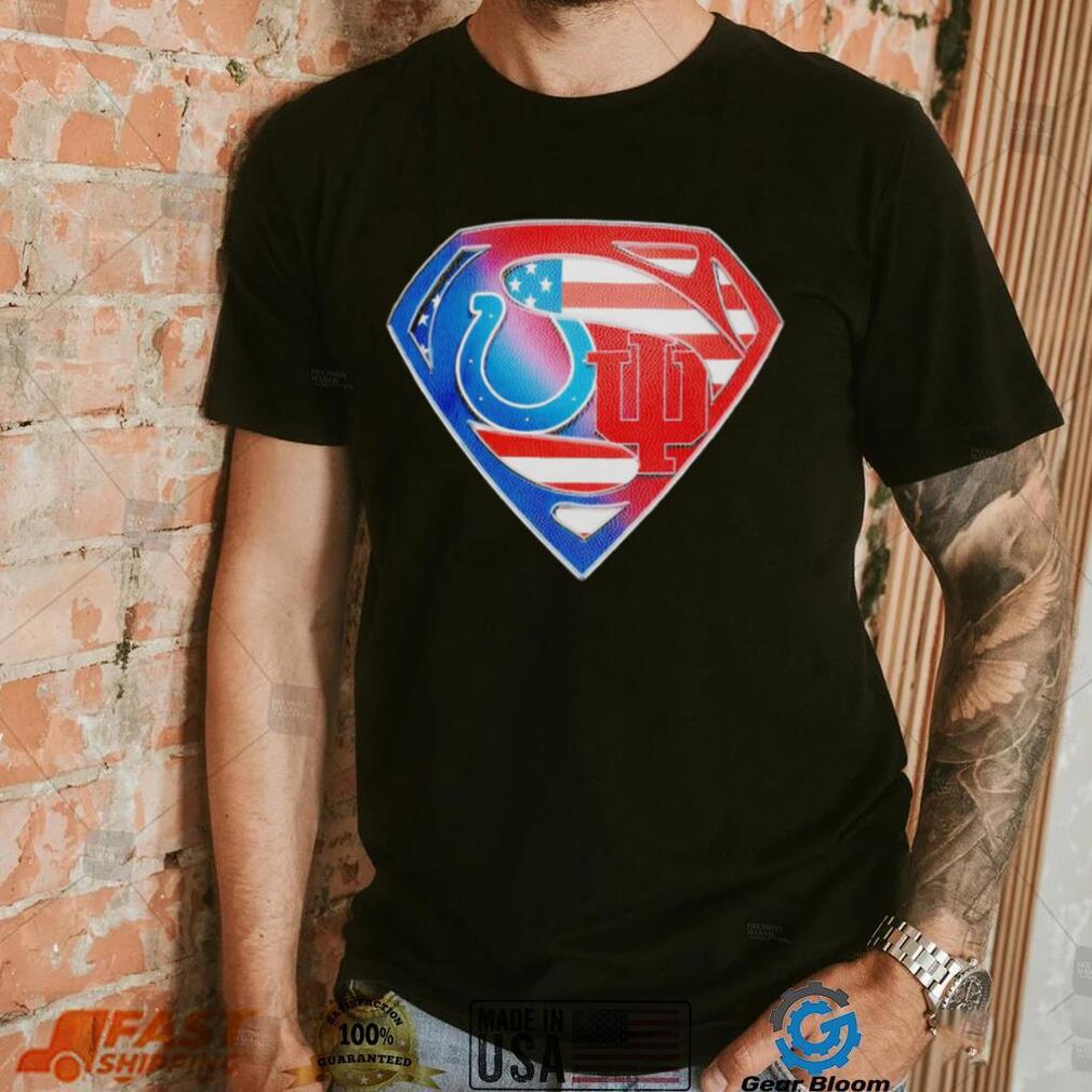 Indianapolis Colts and Indiana Hoosiers Superman Sports Logo shirt Indianapolis Colts and Indiana Hoosiers Superman Sports Logo shirt