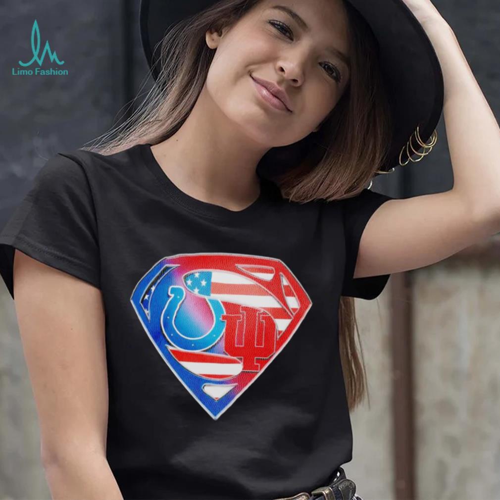 Indianapolis Colts and Indiana Hoosiers Superman Sports Logo shirt Indianapolis Colts and Indiana Hoosiers Superman Sports Logo shirt