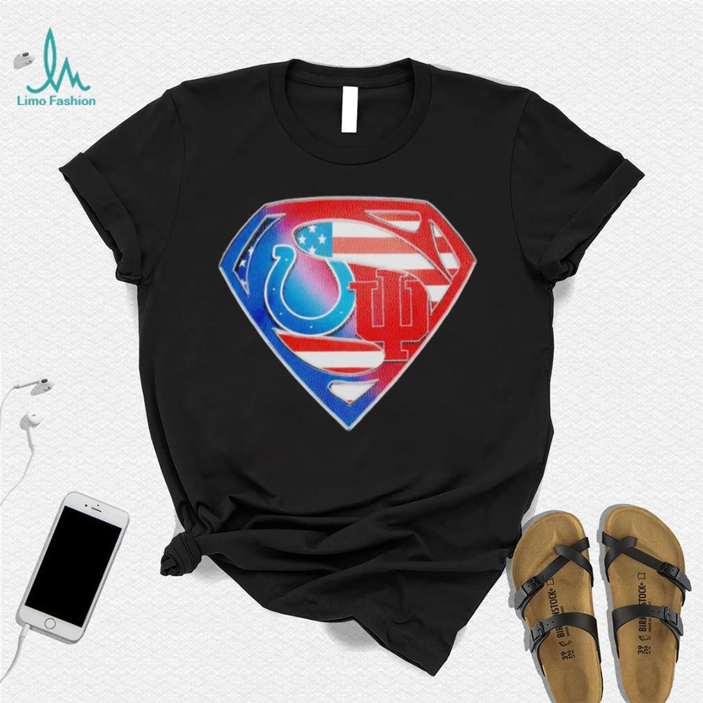 Indianapolis Colts and Indiana Hoosiers Superman Sports Logo shirt Indianapolis Colts and Indiana Hoosiers Superman Sports Logo shirt