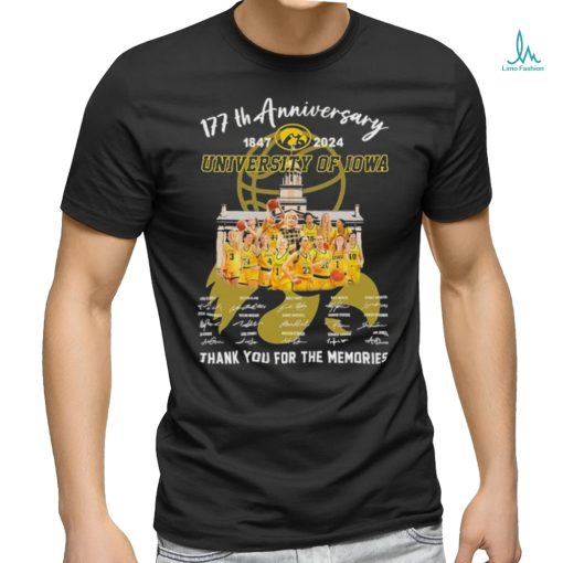 Iowa Hawkeyes 177th Anniversary 1847 2024 University of Iowa thank you for the memories signatures shirt