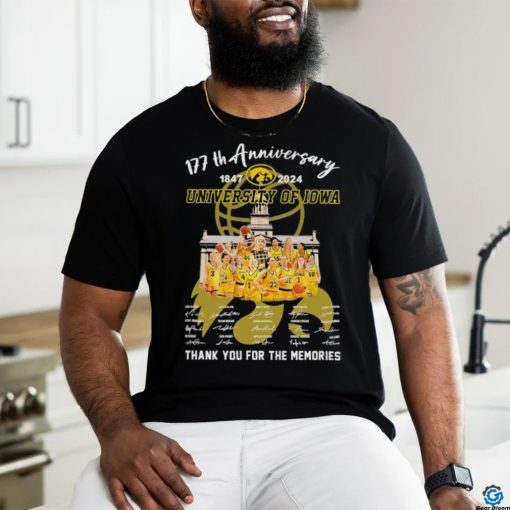 Iowa Hawkeyes 177th Anniversary 1847 2024 University of Iowa thank you for the memories signatures shirt