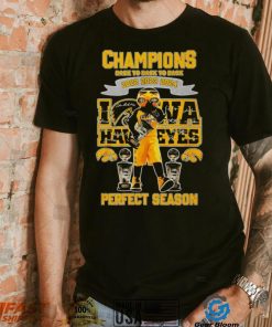 Iowa Hawkeyes Perfect Season mascot Champions Back to back to back 2022 2023 2024 signature shirt