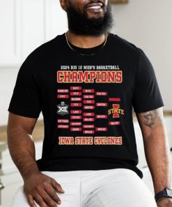 Iowa State Cyclones 2024 Big 12 Men’s Basketball Conference Tournament Champions Bracket T Shirt
