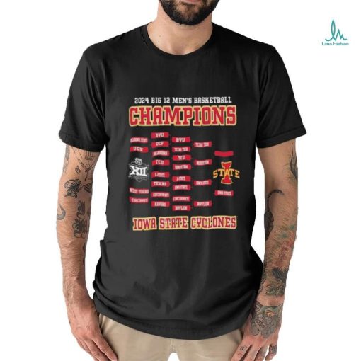 Iowa State Cyclones 2024 Big 12 Men’s Basketball Conference Tournament Champions Bracket T Shirt
