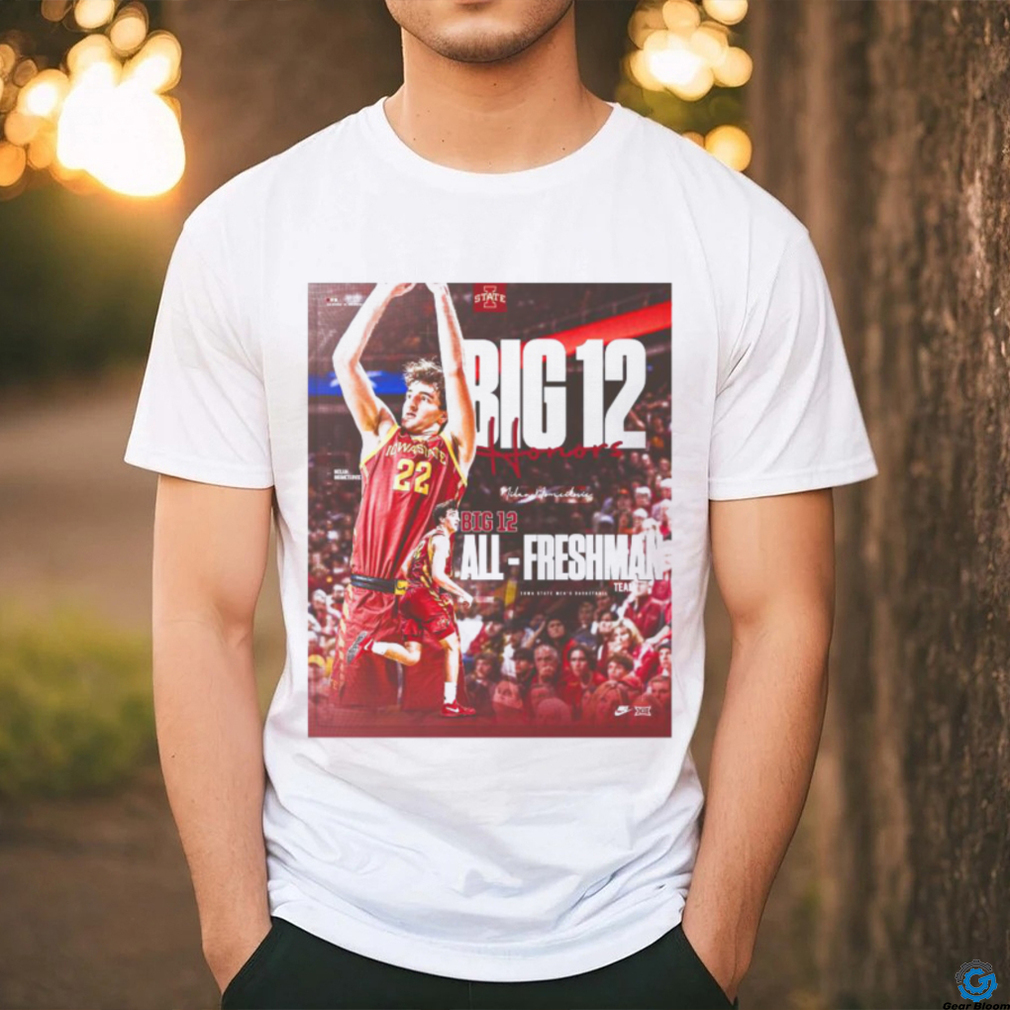 Iowa State Cyclones Men’s Basketball Big 12 Honors Milan Momcilovic All Freshman T shirt Iowa State Cyclones Men’s Basketball Big 12 Honors Milan Momcilovic All Freshman T shirt