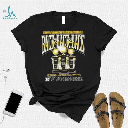 Iowa women’s basketball back 2 back 2 back 2022 2023 2024 Big Ten Tournament Champions logo shirt