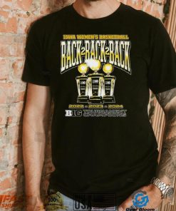 Iowa women’s basketball back 2 back 2 back 2022 2023 2024 Big Ten Tournament Champions logo shirt