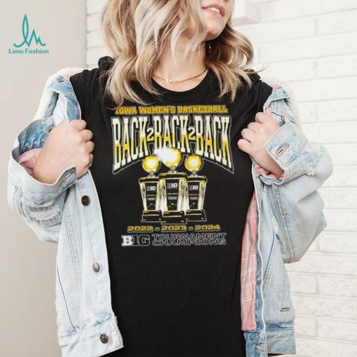 Iowa women’s basketball back 2 back 2 back 2022 2023 2024 Big Ten Tournament Champions logo shirt