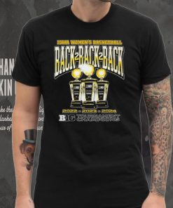 Iowa women’s basketball back 2 back 2 back 2022 2023 2024 Big Ten Tournament Champions logo shirt