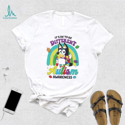 It’s ok to be different Autism Awareness Bluey support shirt