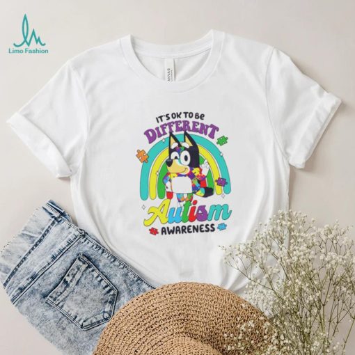 It’s ok to be different Autism Awareness Bluey support shirt