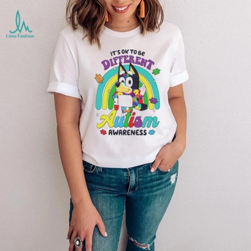 It’s ok to be different Autism Awareness Bluey support shirt
