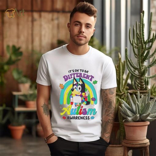 It’s ok to be different Autism Awareness Bluey support shirt