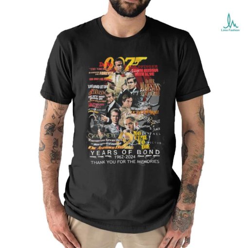 James Bond 2024 62 years memories anniversary Year of Bond t shirt