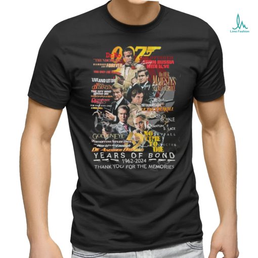 James Bond 2024 62 years memories anniversary Year of Bond t shirt