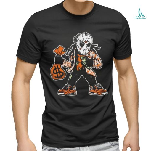Jason Voorhees wear jordan 5 and holding money bag vector shirt