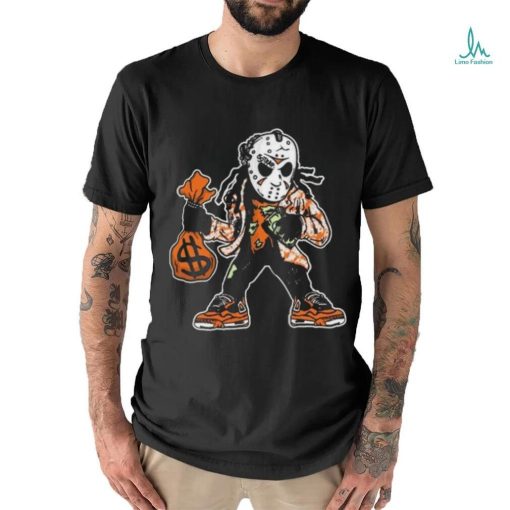 Jason Voorhees wear jordan 5 and holding money bag vector shirt