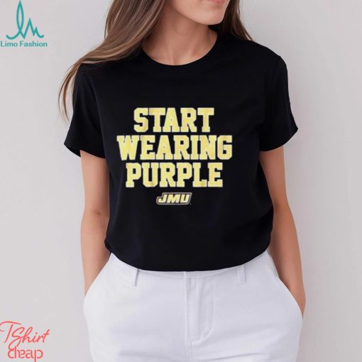 Jmu Start Wearing Purple t shirt
