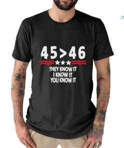 Joe biden and Donald Trump 45 46 they know it I know it you know it 2024 shirt