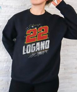 Joey Logano Team Penske Navy Patriotic Men's T Shirts