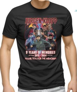 Jurgen Klopp 9 Years Of Memories 2015 2024 Thank You For The Memories T Shirt