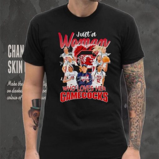 Just a woman who loves her Gamecocks signatures shirt