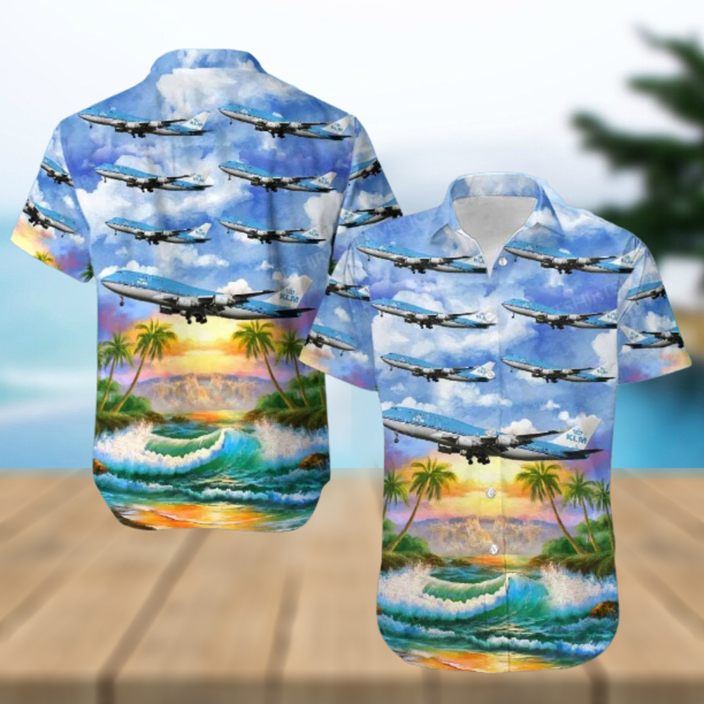 KLM Royal Dutch Airlines Boeing 747 406 Hawaiian Shirt KLM Royal Dutch Airlines Boeing 747 406 Hawaiian Shirt