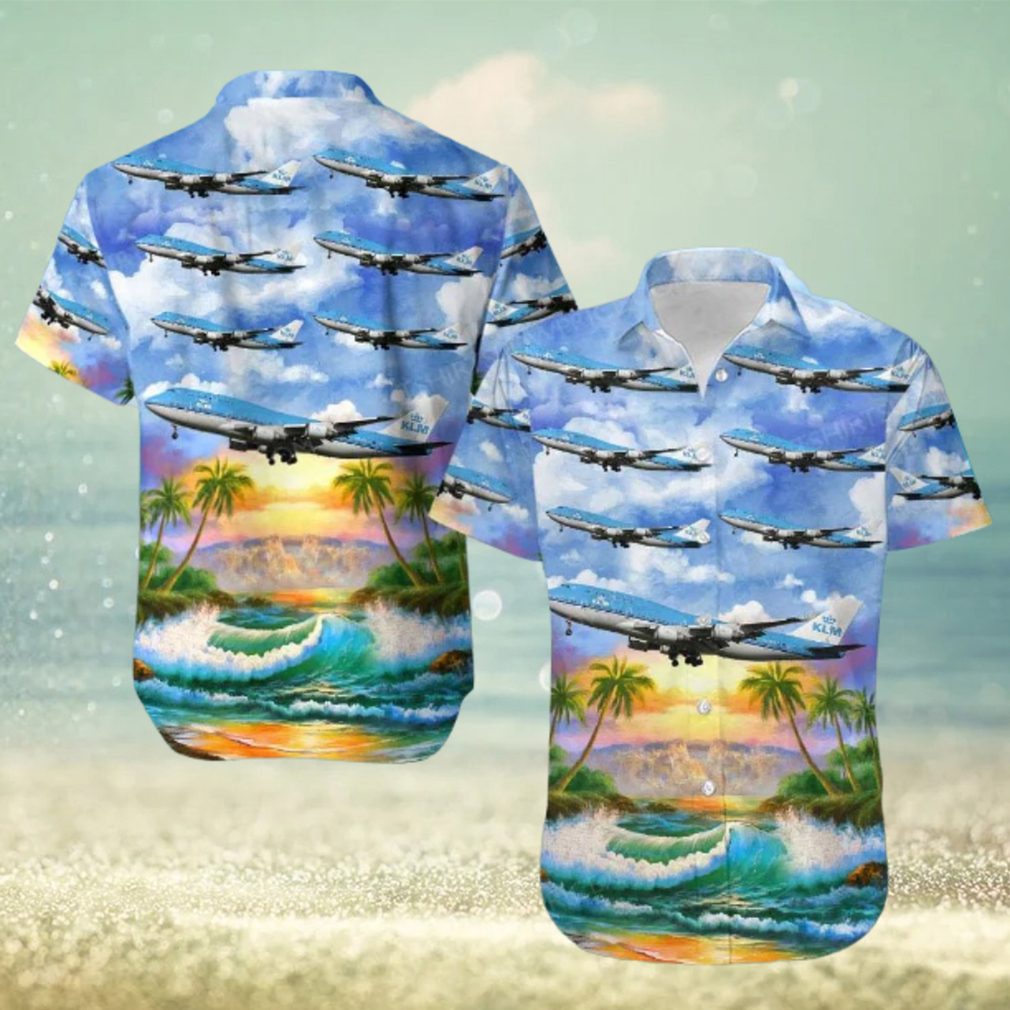 KLM Royal Dutch Airlines Boeing 747 406 Hawaiian Shirt KLM Royal Dutch Airlines Boeing 747 406 Hawaiian Shirt
