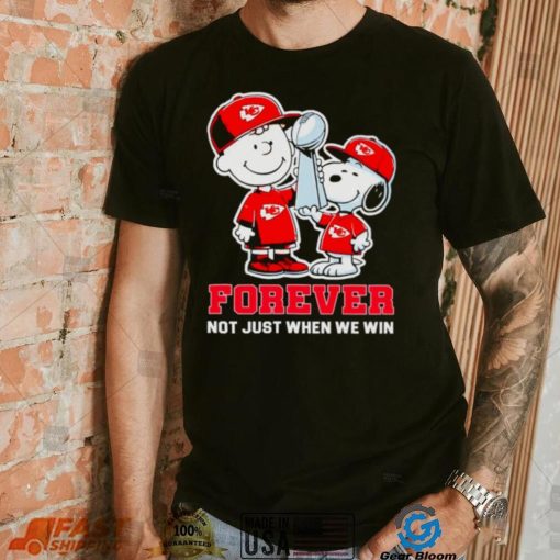 Kansas City Chiefs NFL Charlie Brown and Snoopy forever not just when we win shirt