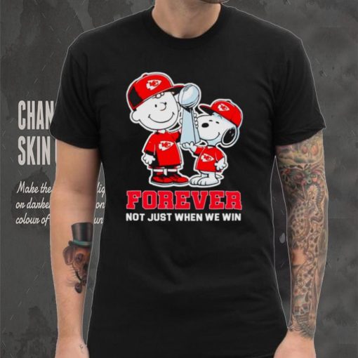 Kansas City Chiefs NFL Charlie Brown and Snoopy forever not just when we win shirt