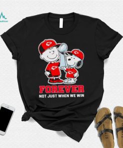 Kansas City Chiefs NFL Charlie Brown and Snoopy forever not just when we win shirt