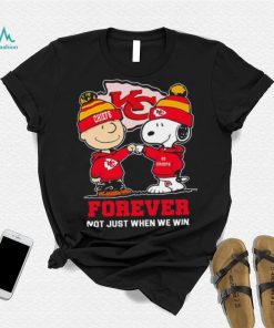 Kansas City Chiefs Snoopy and Charlie Brown forever not just when we win go Chiefs shirt