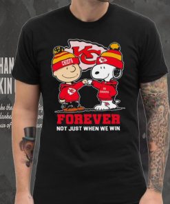 Kansas City Chiefs Snoopy and Charlie Brown forever not just when we win go Chiefs shirt