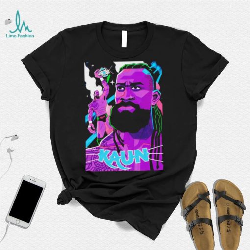 Kaun American professional wrestler cartoon shirt