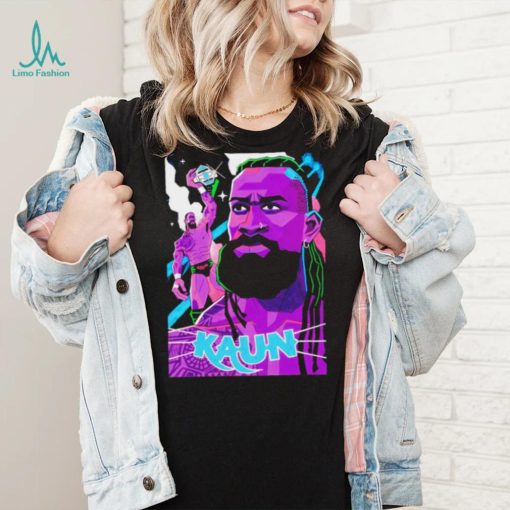 Kaun American professional wrestler cartoon shirt