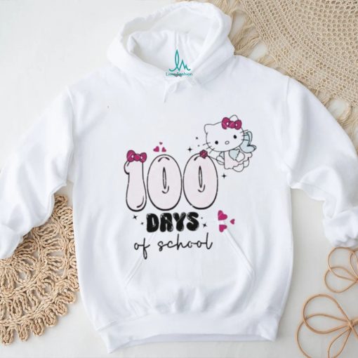 Kawaii Kitty angel 100 Days Of School heart shirt