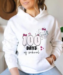 Kawaii Kitty angel 100 Days Of School heart shirt