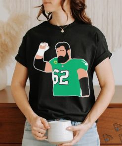 Kelce number 62 hand up Philadelphia Eagles Football Player NFL shirt