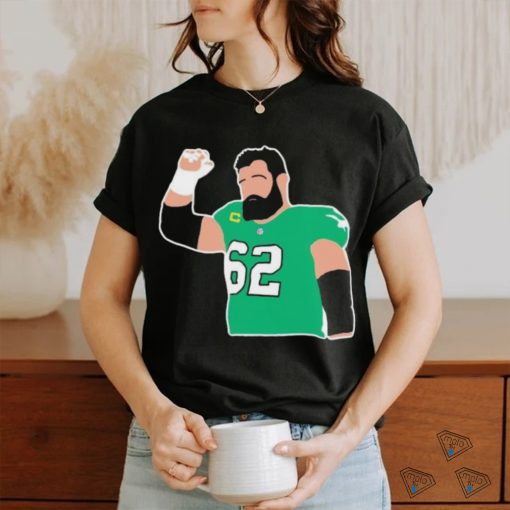 Kelce number 62 hand up Philadelphia Eagles Football Player NFL shirt