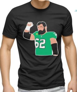 Kelce number 62 hand up Philadelphia Eagles Football Player NFL shirt