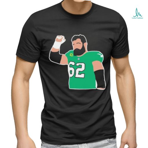 Kelce number 62 hand up Philadelphia Eagles Football Player NFL shirt