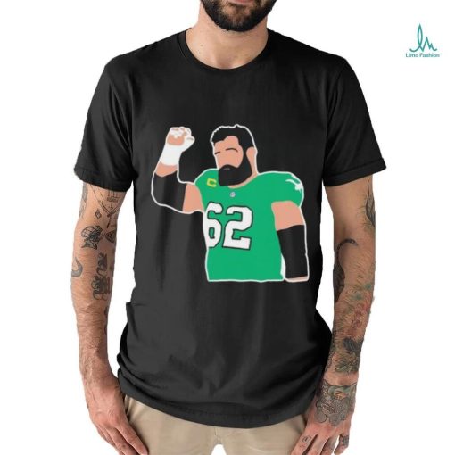 Kelce number 62 hand up Philadelphia Eagles Football Player NFL shirt