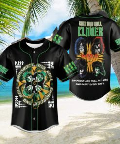 Kiss Band Shamrock And Roll All Nite And Party Every Day Custom Baseball Jersey