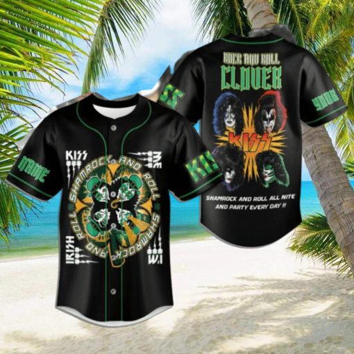 Kiss Band Shamrock And Roll All Nite And Party Every Day Custom Baseball Jersey