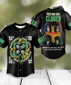 Kiss Band Shamrock And Roll All Nite And Party Every Day Custom Baseball Jersey