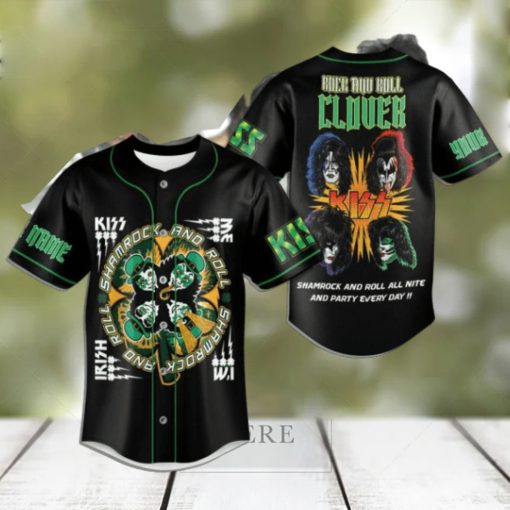 Kiss Band Shamrock And Roll All Nite And Party Every Day Custom Baseball Jersey